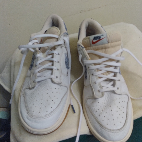 Mens Nike Dunk Low Americana Washed Denim White Blue FN6881-100 Sneakers Sz 10.5 - Picture 14 of 16